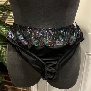 Cacique Black Panties with Iridescent Lace
